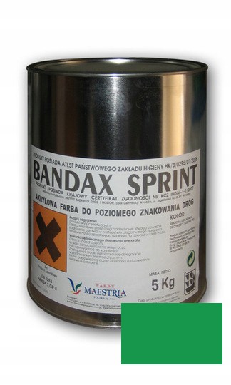 Farba drogowa zielona BANDAX 3L/5kg Maestria