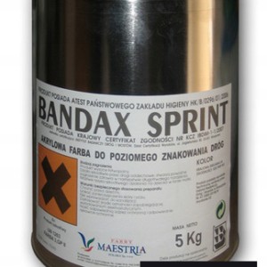 Farba drogowa czarna BANDAX Sprint 3L/5kg Maestria