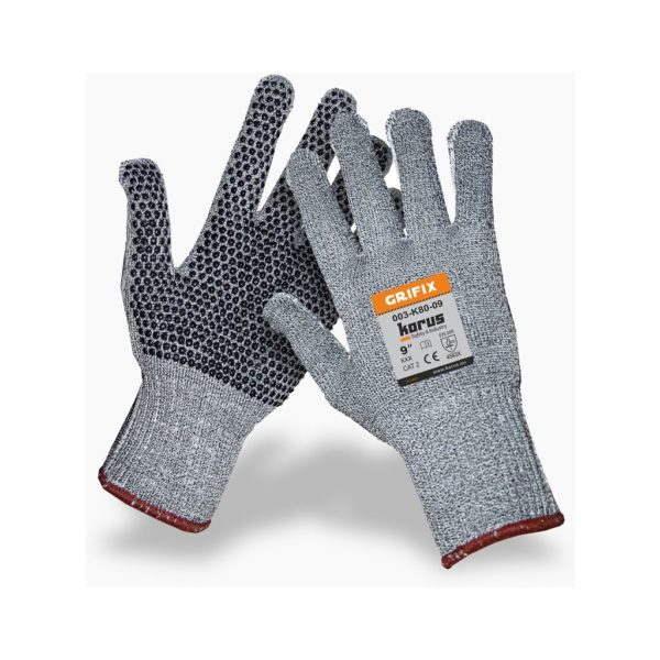 Tekstylne rękawice antyprzecięciowe Grifix z celownikami z PVC