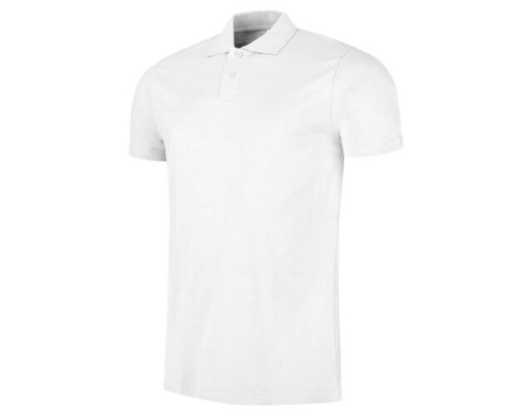 Męska koszulka polo Single Jersey gładka dzianina biała