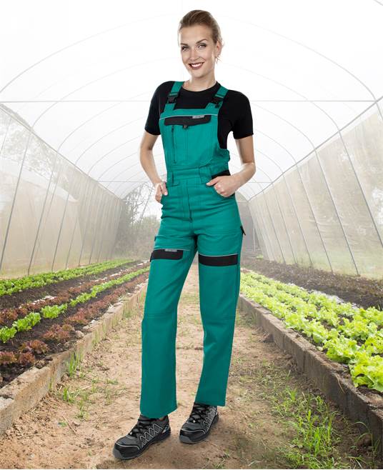Spodnie ogrodniczki damskie ARDON®COOL TREND zielono-czarne