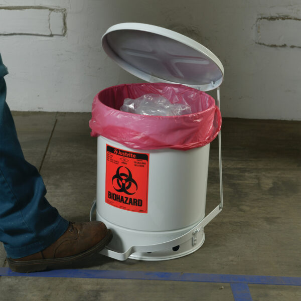 Pojemniki na odpady Biohazard 0593 Justrite White